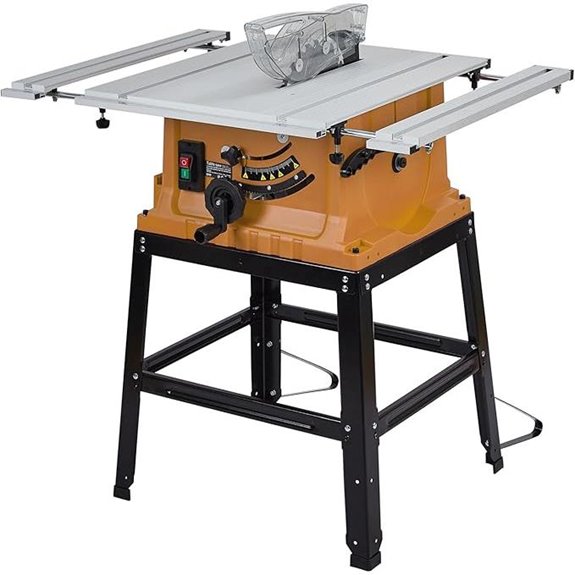 10-Inch 15A Table Saw with Stand & Bevel Cut