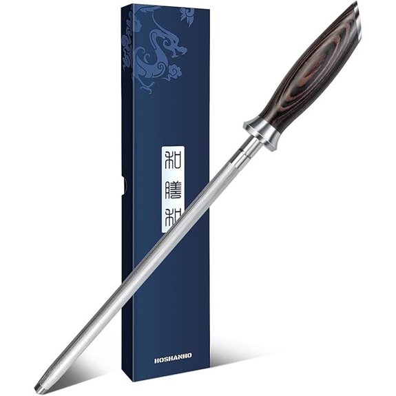 HOSHANHO 10-Inch Professional Kitchen Knife Sharpener Steel