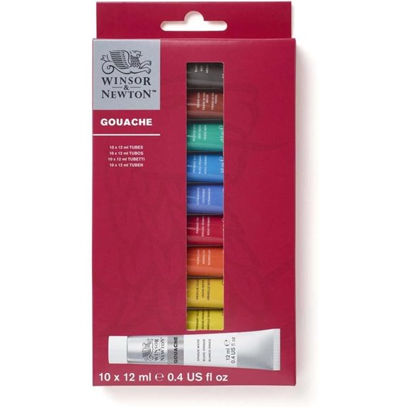 Winsor & Newton Gouache Paint Set 10 Count 12ml (0.4-oz) Tubes