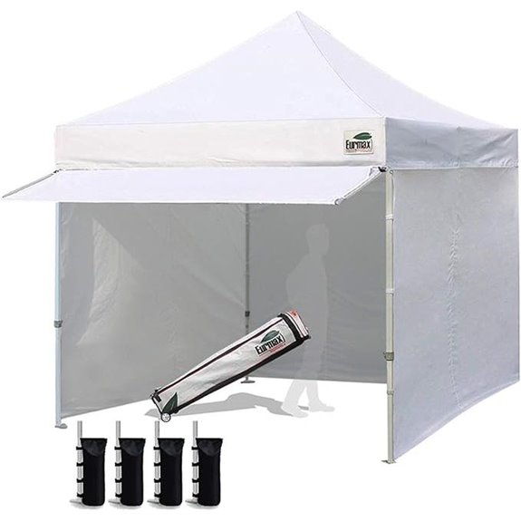 Eurmax 10x10 Pop-up Canopy with Sidewalls and Accessories