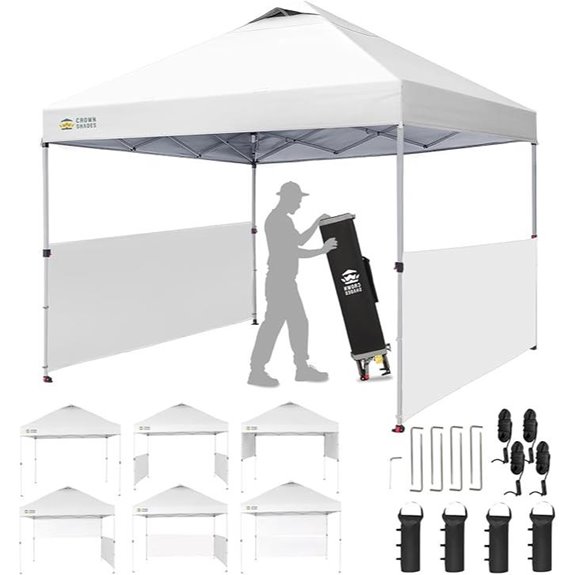 CROWN SHADES 10x10 Pop-up Canopy with Sidewalls