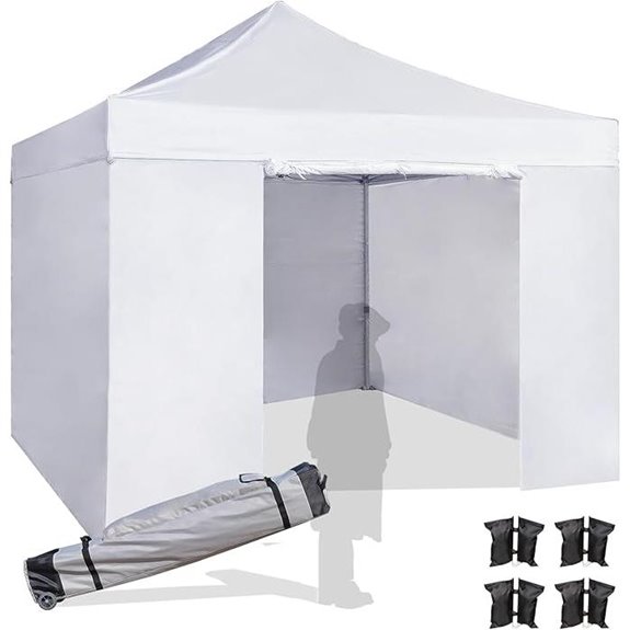 Easy 10x10 Pop Up Canopy Tent with Sidewalls