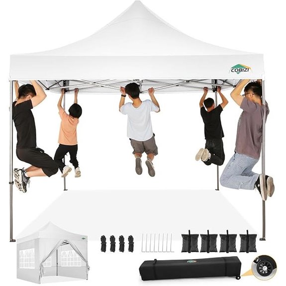 COBIZI 10x10 Pop Up Canopy Tent with Sidewalls