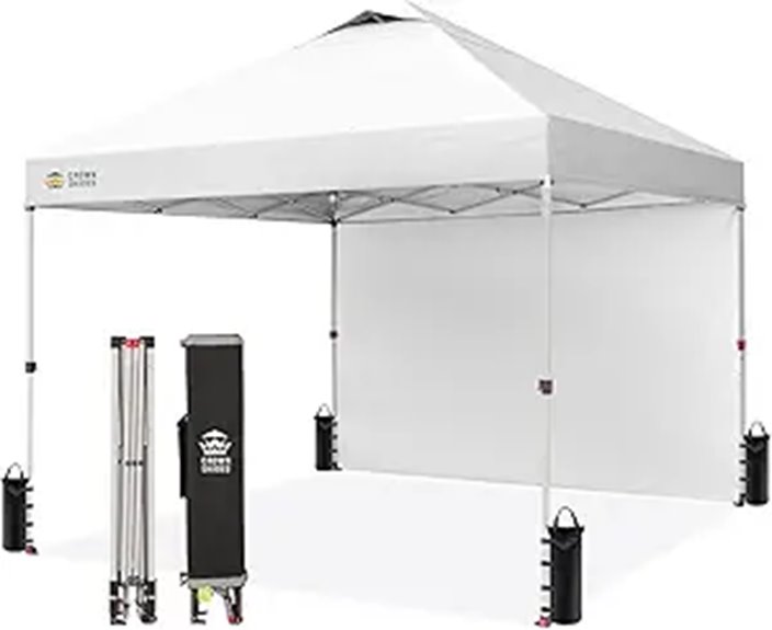 CROWN SHADES 10x10 Pop Up Canopy with Wall