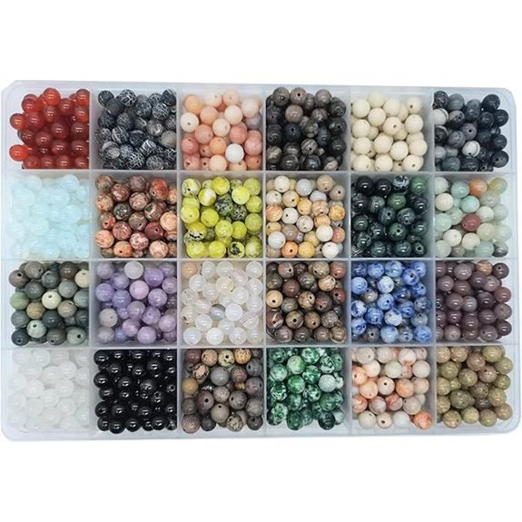 Yephac 1200pcs 6mm Natural Round Gemstone Beads