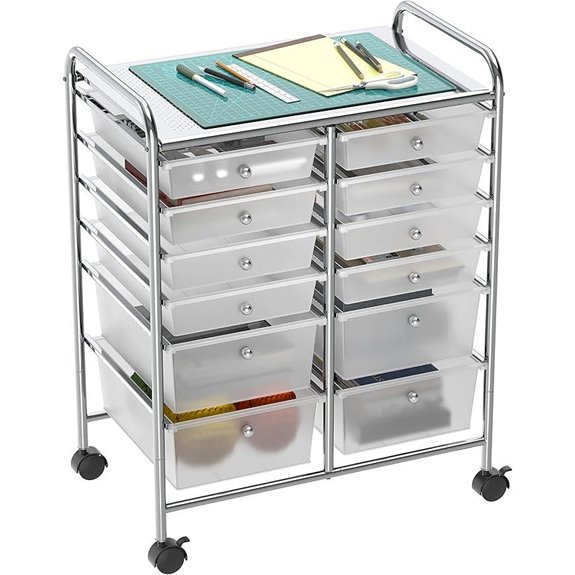 Simple Houseware 12-Drawer Rolling Storage Cart