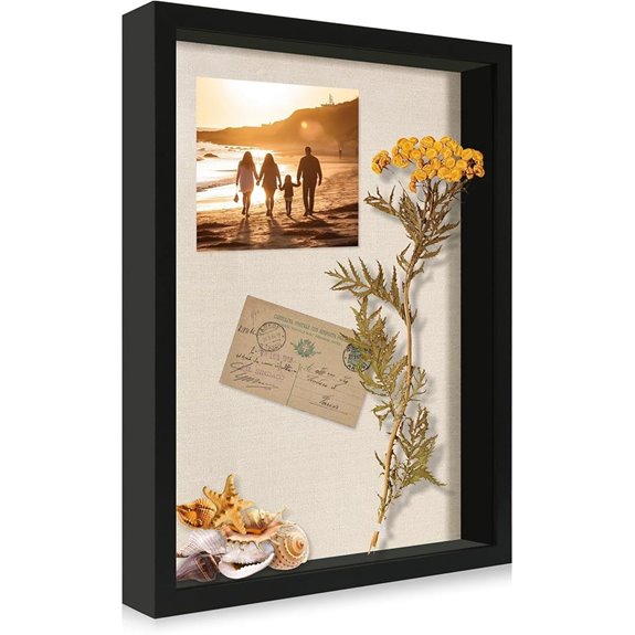 12x16 Black Wooden Shadow Box Frame with Glass