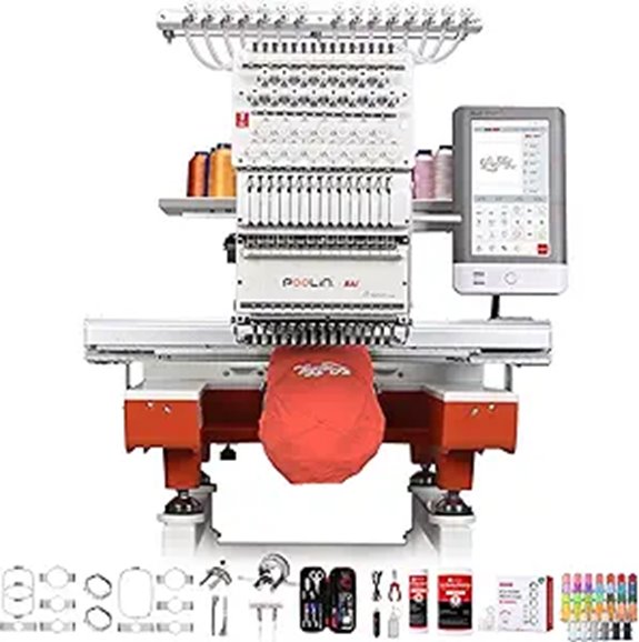 PooLin EOX 15-Needle Embroidery Machine with WiFi