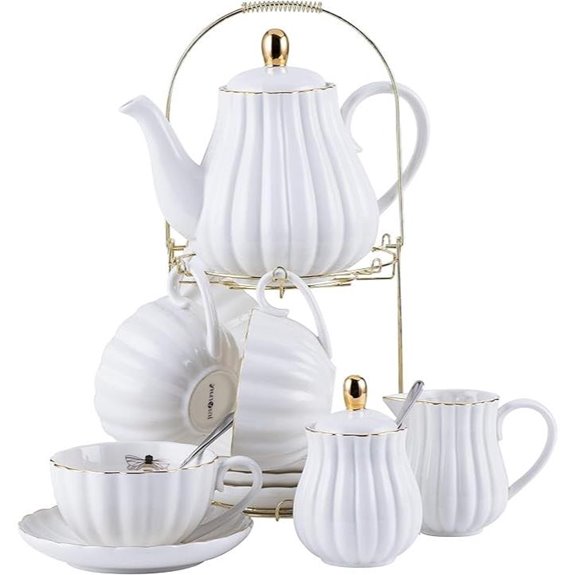 Jusalpha 17-Piece Porcelain Tea Set