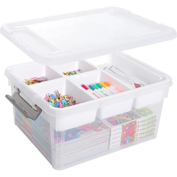 Citylife 17QT Plastic Storage Box with Removable Tray