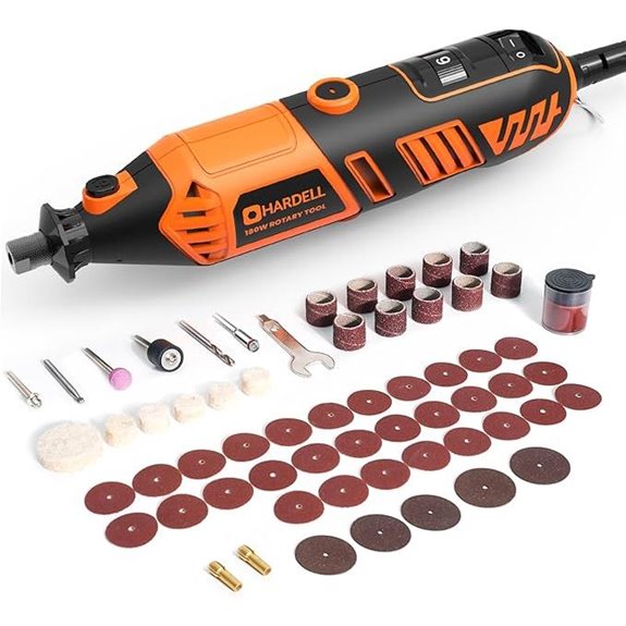 Hardell 180W Rotary Tool Kit with 61 Accessories