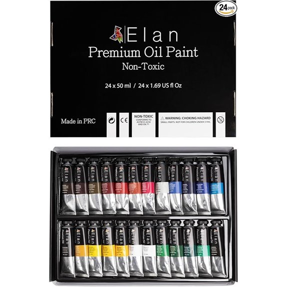 Elan Oil Paint Set 24 Colors Non-Toxic for Artists