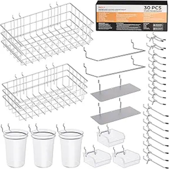 INCLY 30PCS Pegboard Organizer Accessories Kit