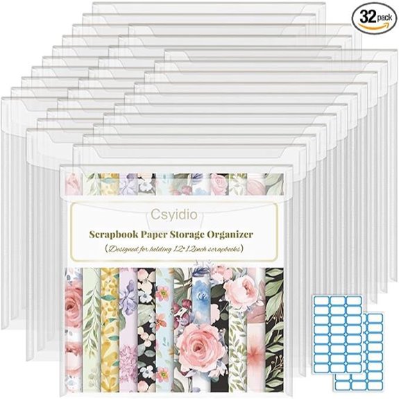 Csyidio 32-Piece Scrapbook Paper Storage Organizer
