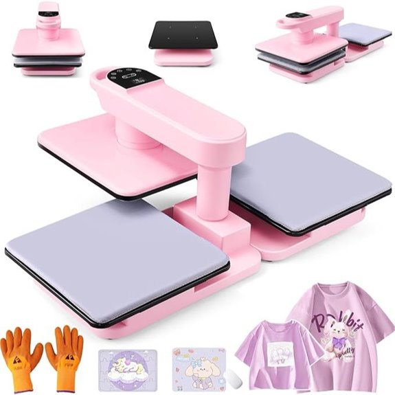 Whubefy 360° Swivel Dual Heat Press Machine