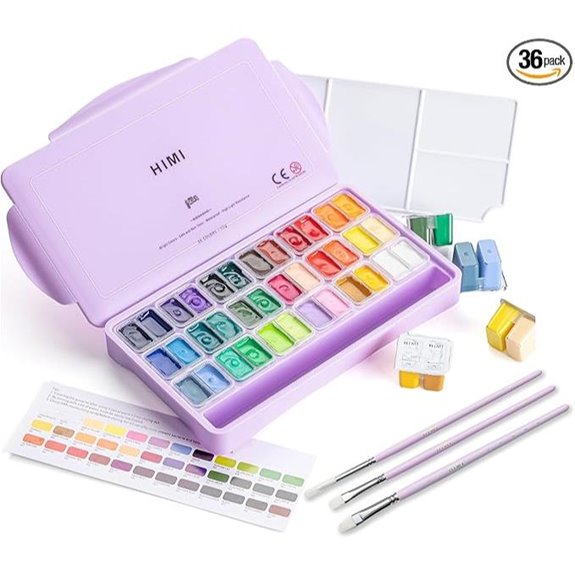 HIMI Twin Cup Jelly Gouache Paint Set (36 Colors)