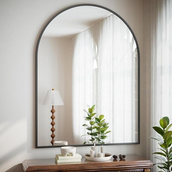36 inch arched wall mirror