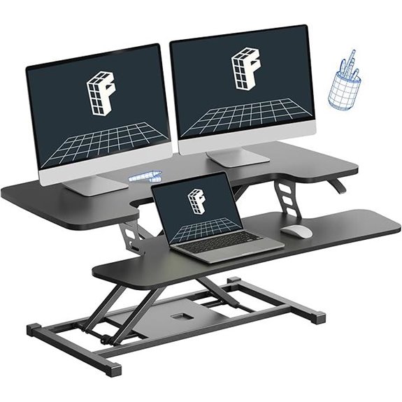 FLEXISPOT 36-inch Sit-Stand Desk Converter with Dual Monitors
