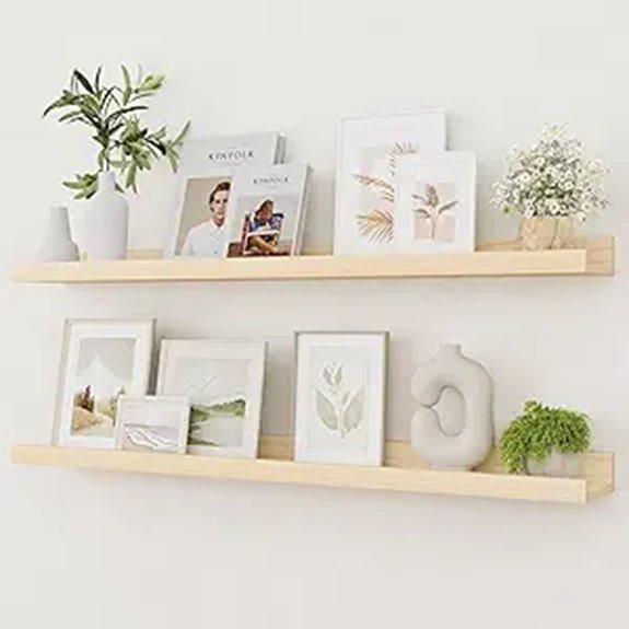 Vivelove 36-Inch Pine Wall Floating Shelves (Set of 2)