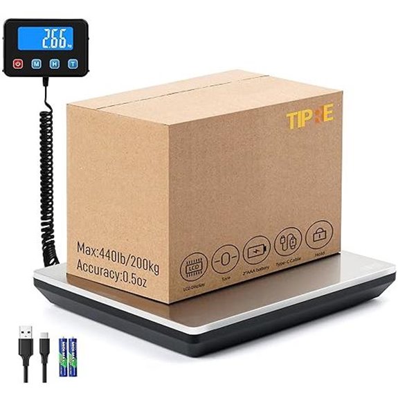 Digital Postal Scale 440lb with Battery & Cable