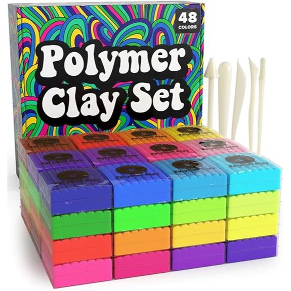Polymer Clay Set with 48 Colors and Tools