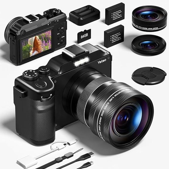 Yatao 4K/5K 64MP Dual Camera Kit with Micro Card