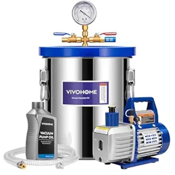 VIVOHOME 5-Gallon Stainless Steel Vacuum Chamber Kit