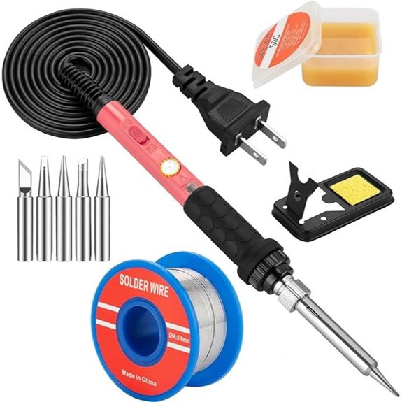 60W Soldering Iron Kit with Tips and Adjustable Temperature