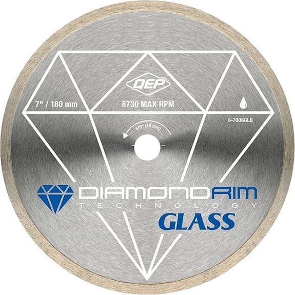 QEP 7-Inch Continuous Rim Glass Tile Diamond Blade