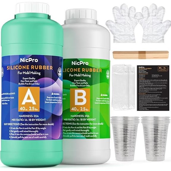 Nicpro 80 oz Silicone Mold Making Kit with Gloves