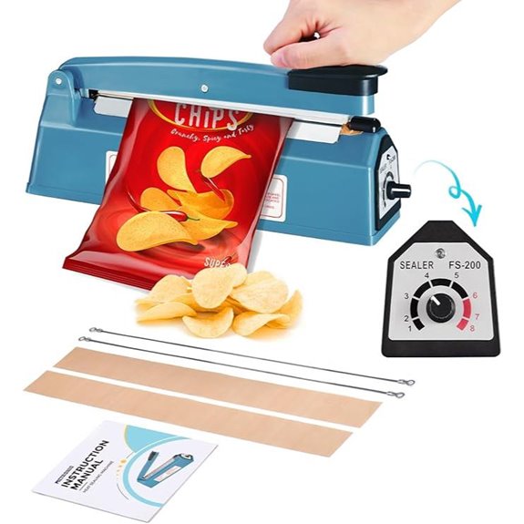 METRONIC 8-Inch Impulse Heat Sealer for Plastic Bags