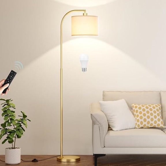 Ambimall Arc Floor Lamp with Dimmable Bulb