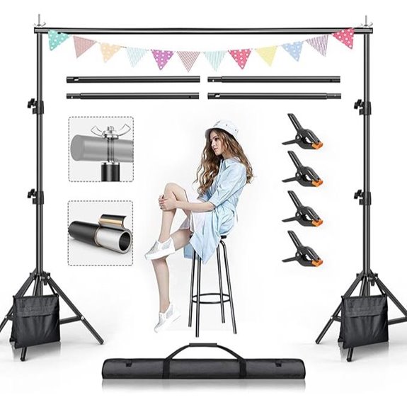 BEIYANG Adjustable Photography Backdrop Stand Kit
