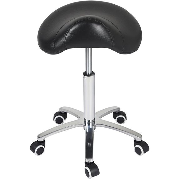 Antlu Adjustable Saddle Stool with Wheels Black