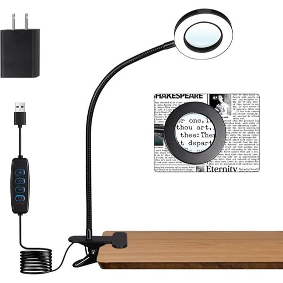 5X Magnifying Desk Lamp with Clamp and Brightness