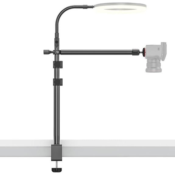 Adjustable Overhead Camera Mount with Clamp and Rotatable Arm