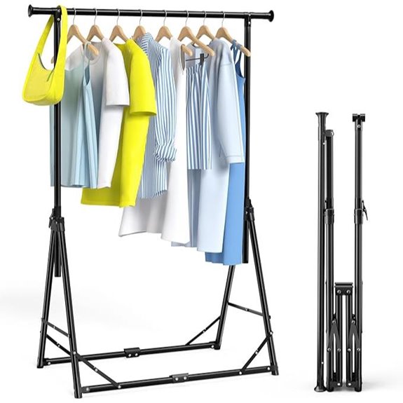 MAXLEAD Foldable Clothing Rack with Adjustable Height