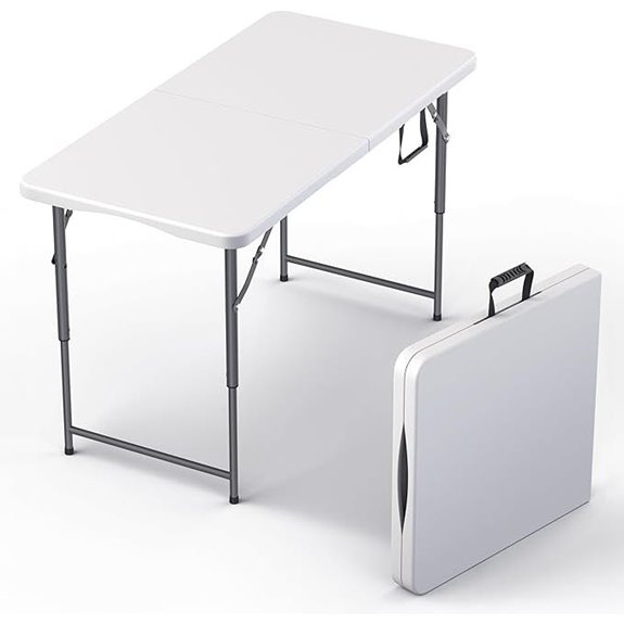 4ft Foldable Adjustable Height Table with Handle