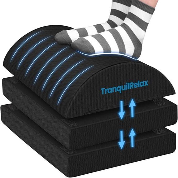 Adjustable Under Desk Footrest with Washable Cover