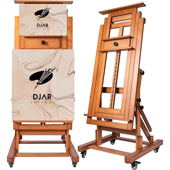 DJAR Large Adjustable H-Frame Art Easel for Painting
