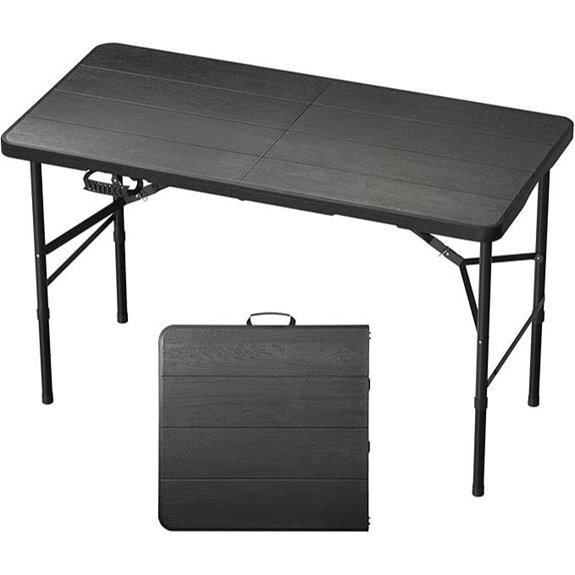 4Ft Adjustable Folding Table with Heavy Duty Capacity