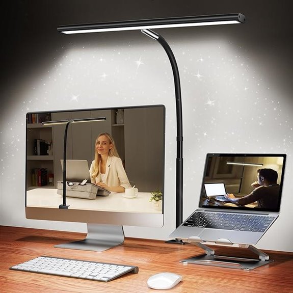 LED Desk Lamp with Dimming and Clamp