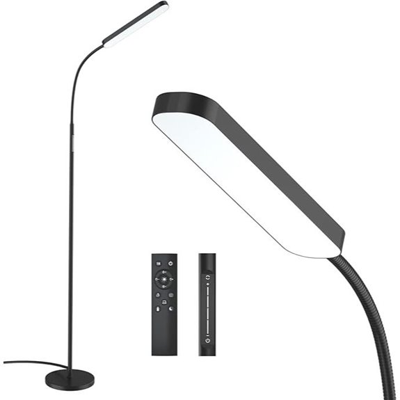 Adjustable LED Floor Lamp with Remote & Dimmer