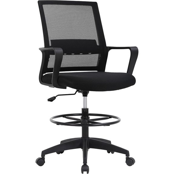 BestOffice Adjustable Mesh Drafting Chair with Lumbar Support