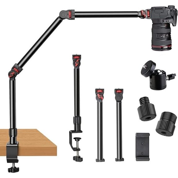 Overhead Camera Mount with Flexible Arm and C-Clamp