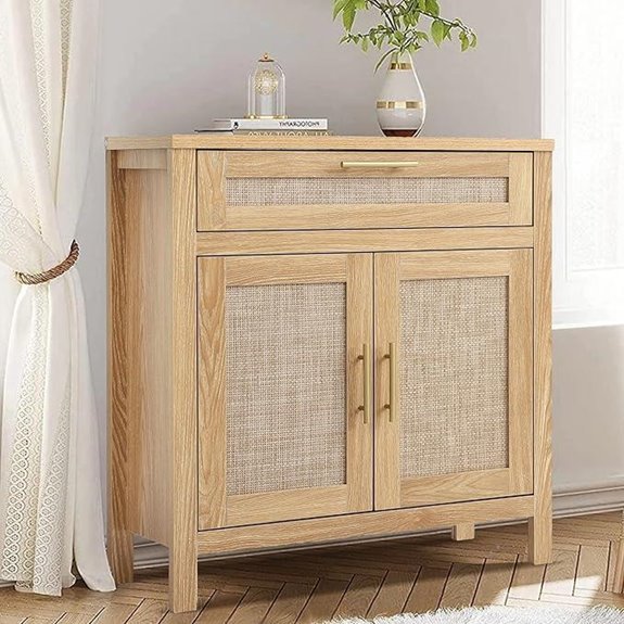 Rattan Storage Cabinet with Adjustable Shelf