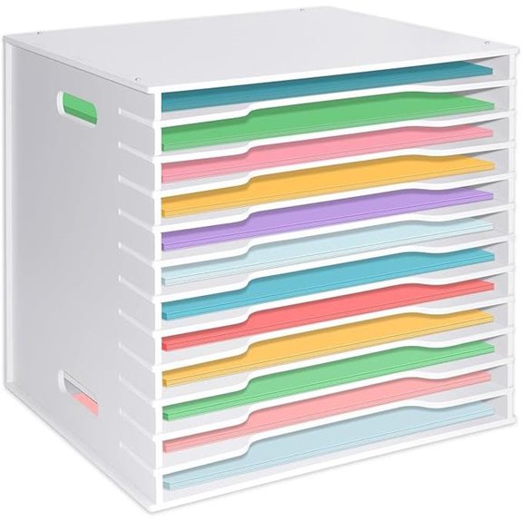 12x12 Scrapbook Paper Organizer with Adjustable Shelves