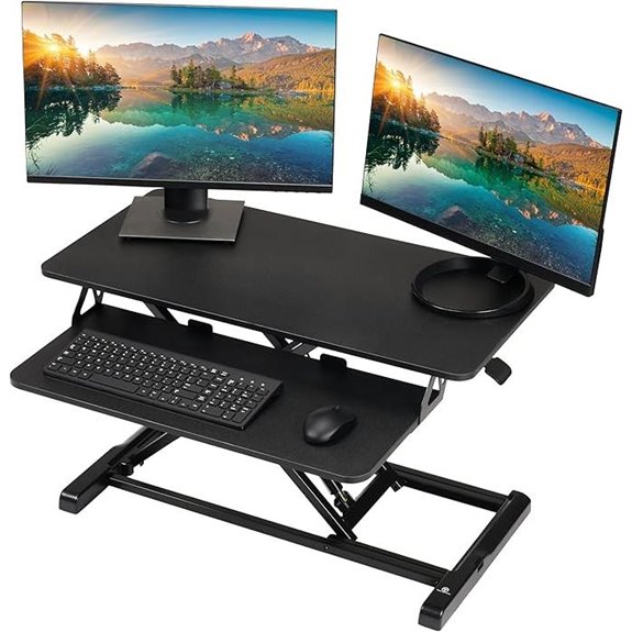TechOrbits Adjustable Sit-Stand Desk Converter with Monitor