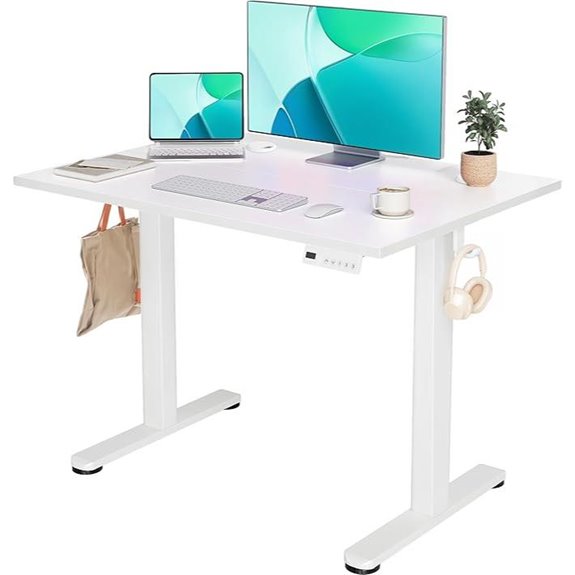 YDN Adjustable Height Standing Desk with Cable Management