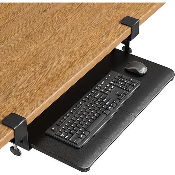 BONTEC Under Desk Keyboard Tray with C-Clamp